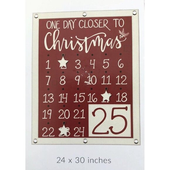 Primitives By Kathy Canvas Wall Banner Christmas Countdown Advent Calendar One - Picture 2 of 4